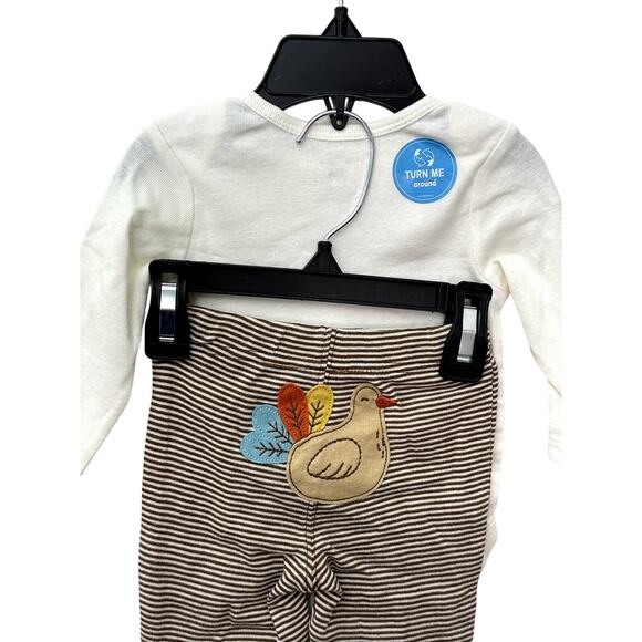 Carter's One Piece Pants Long Sleeve "Totally Stuffed" Turkey Cream 3months NWT - Picture 5 of 8